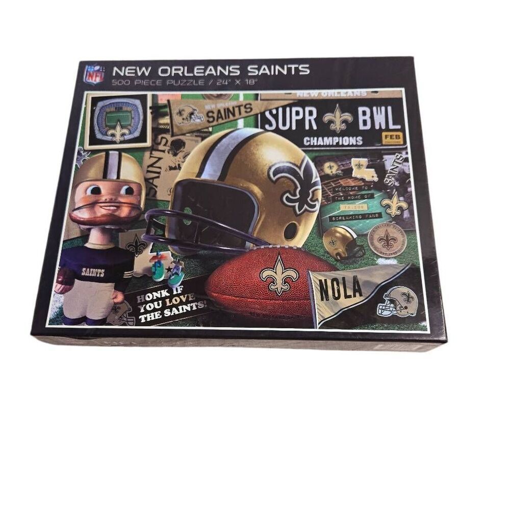 NFL New Orleans Saints Puzzle 18″x24″ You The Fan 500 Piece Retro Series Puzzle